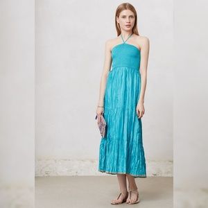 Final MAEVE Aqua Green Silk Midi Dress, size Small